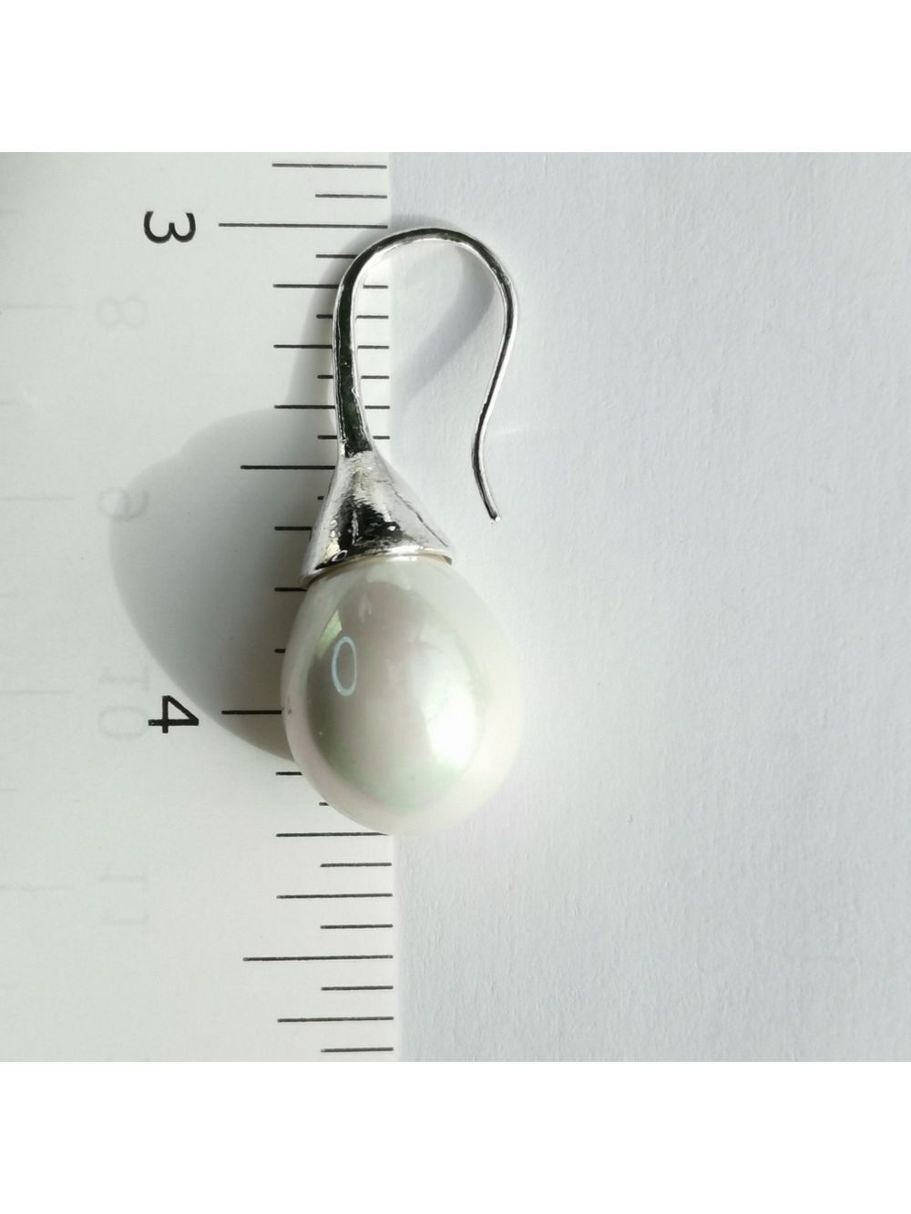 White Shell Pearl drop earrings In silver ๐ - Picture 6 of 8